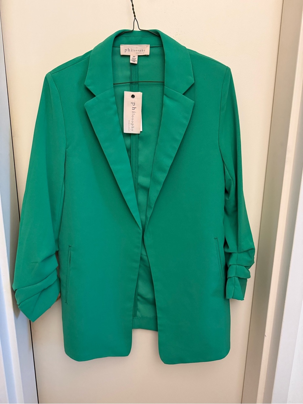 Philosophy Vibrant Green Open-Front Blazer